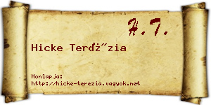 Hicke Terézia névjegykártya