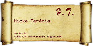 Hicke Terézia névjegykártya